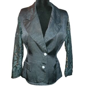Astuces Paris Elegant Black Striped Women's Jacket